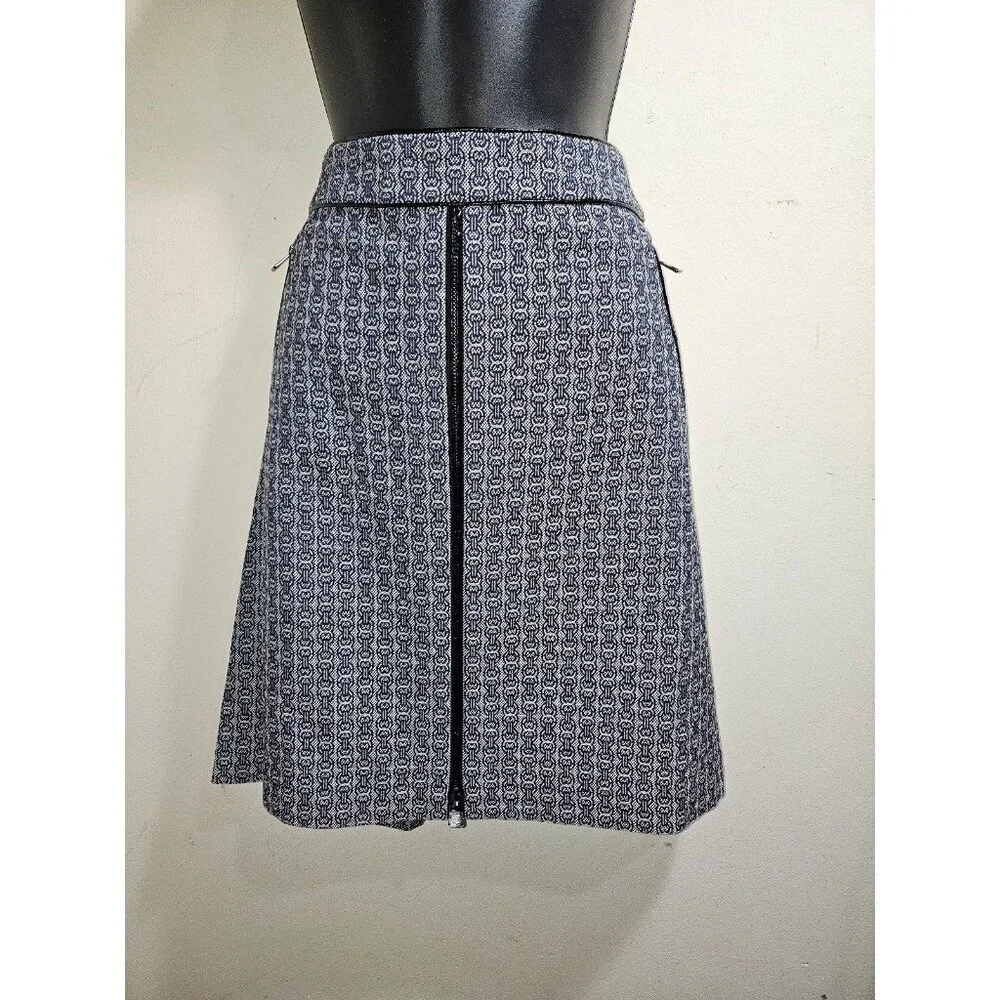 NWT Tory Burch Chaumont Jacquard Chain Pattern Skirt 2 XS S